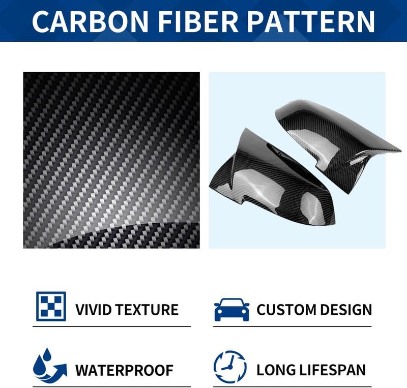 XPHAZZ Side Mirror Cover Compatible with 3-Series F30 F31 F34 / 4-Series F32 F33 F36 / 2-Series F22 F23 / 1 Series F20 X1 E84 M2 F87 (Carbon Fiber Pattern, F22 F30 F32 F36) - Image 5